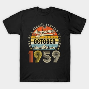 Awesome Since October 1959 Vintage 64th Birthday T-Shirt